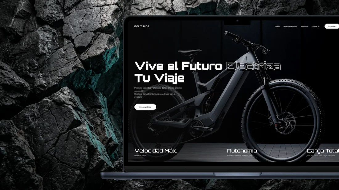 Landing de producto para bicicletas eléctricas con enfoque en la venta