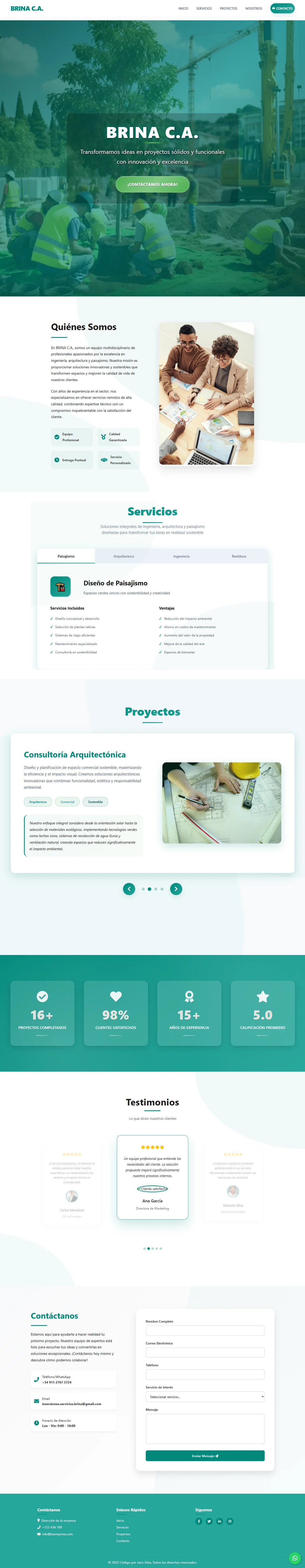 Sitio web empresarial corporativo - Proyecto profesional Montería