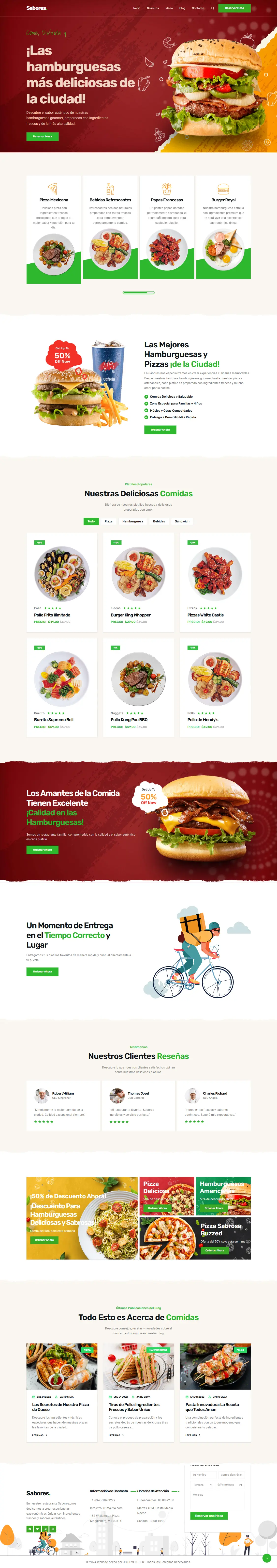 Sitio web de restaurante - Burger Express Montería