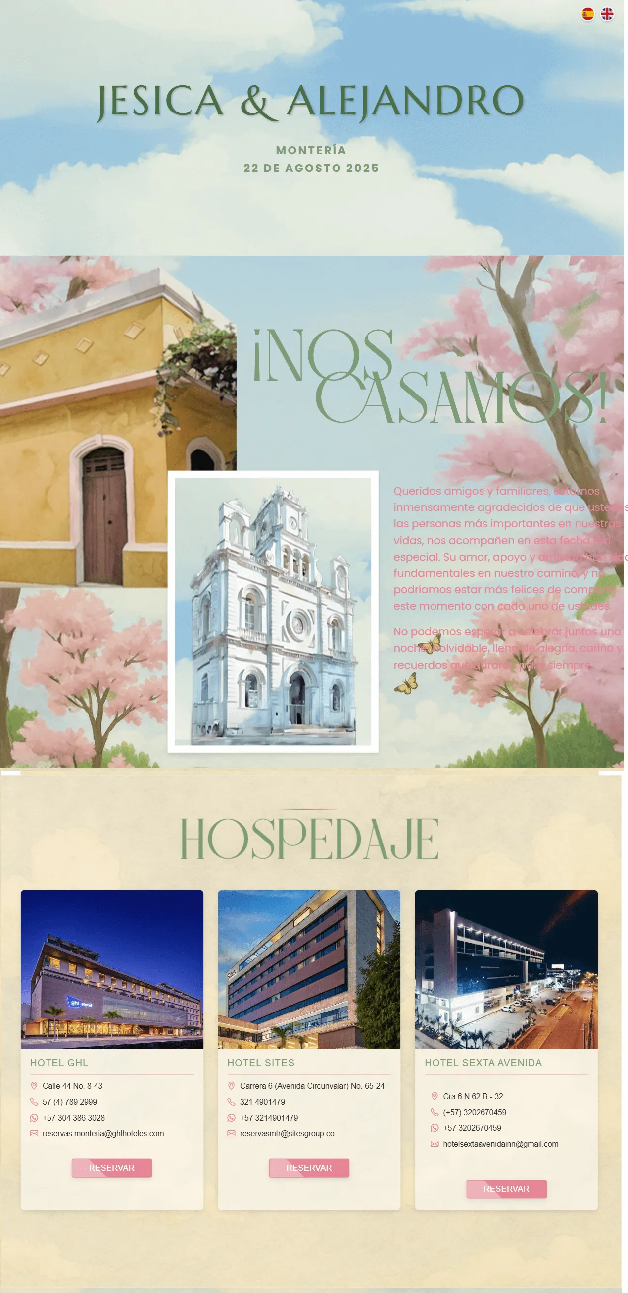 Página web para eventos y bodas - Diseño web Montería